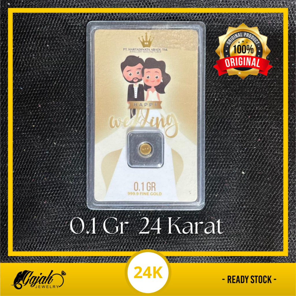 Logam Mulia Bersertifikat PT. Hartadinata Abadi Kadar 24 Karat 0.1 Gram