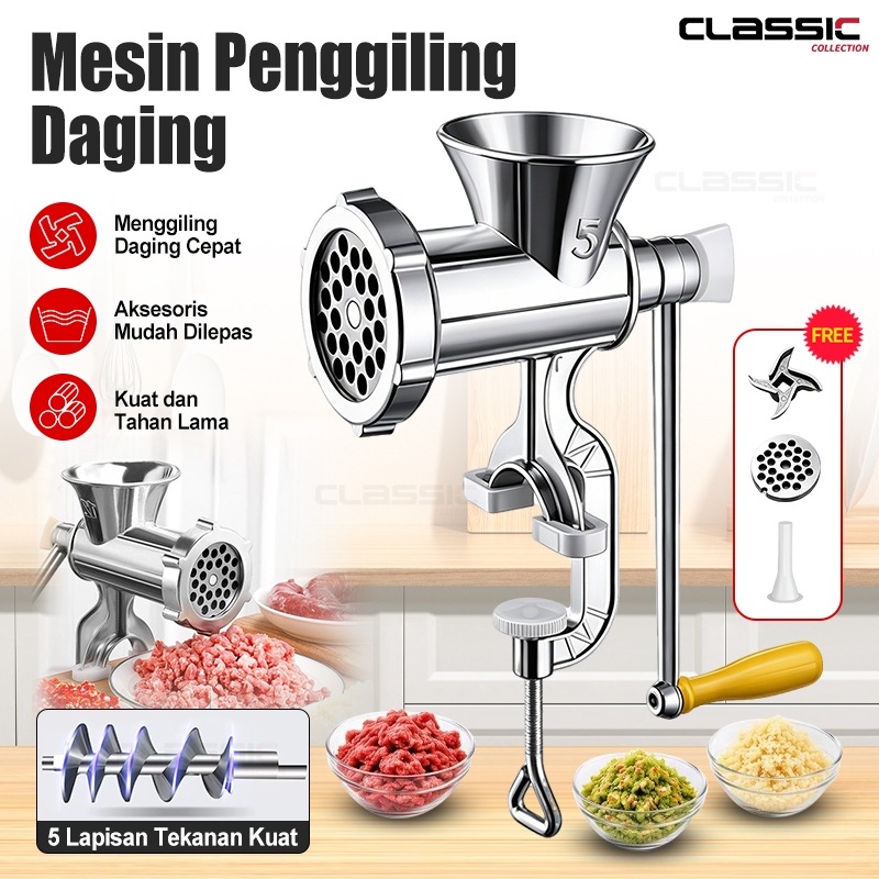 Penggiling Daging/Multifungsi Penggiling Gilingan Daging/Penggiling Daging Manual Besi / Meat Mincer