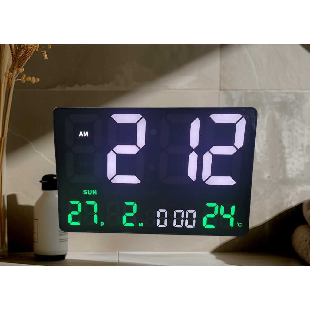 Jam Dinding Digital & Jam Meja LED Dengan Layar Besar & Jam Digital LED Besar Tampilan JH-2619
