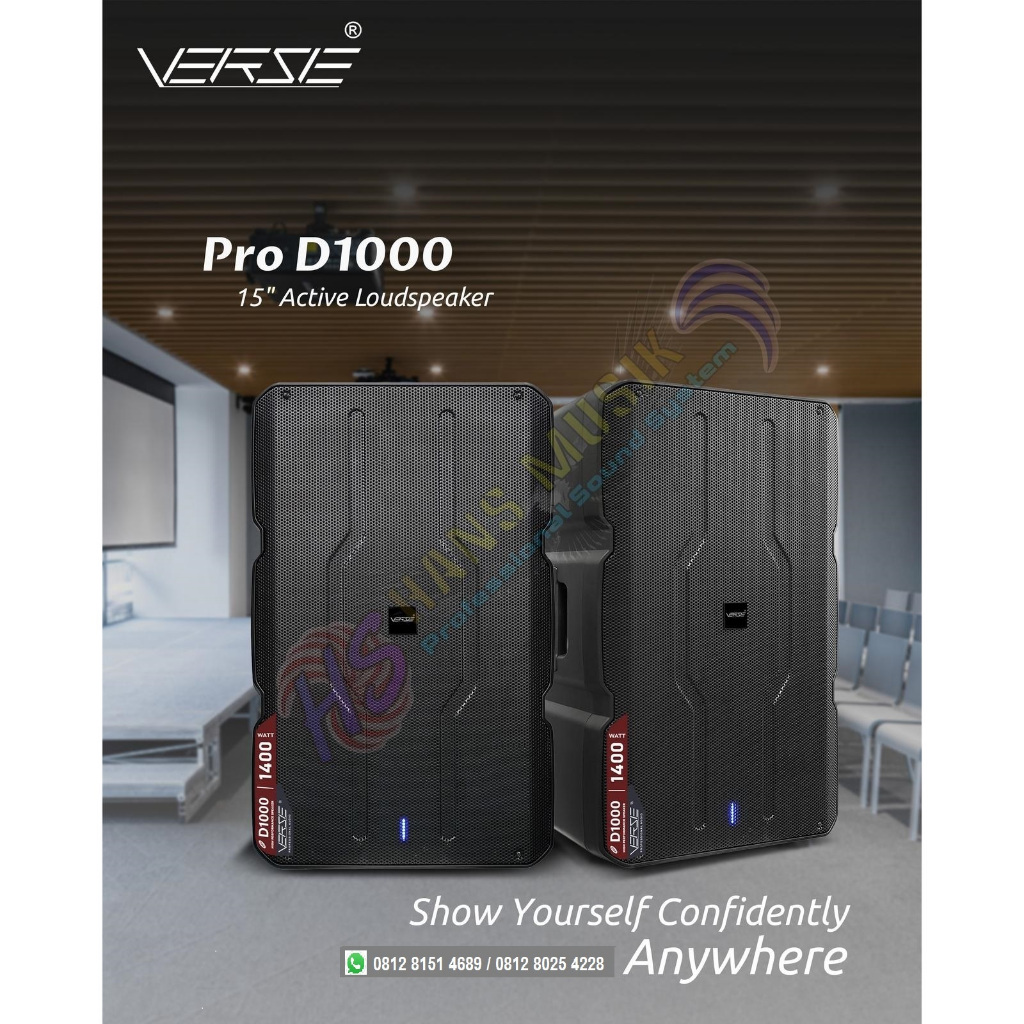 VERSE PRO D1000 - 15" Active Speaker - 1400W - Original Garansi Resmi VERSE
