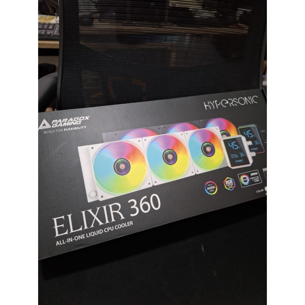 Paradox Gaming Elixir 360 Black ARGB AIO CPU Cooler/Water Cooler