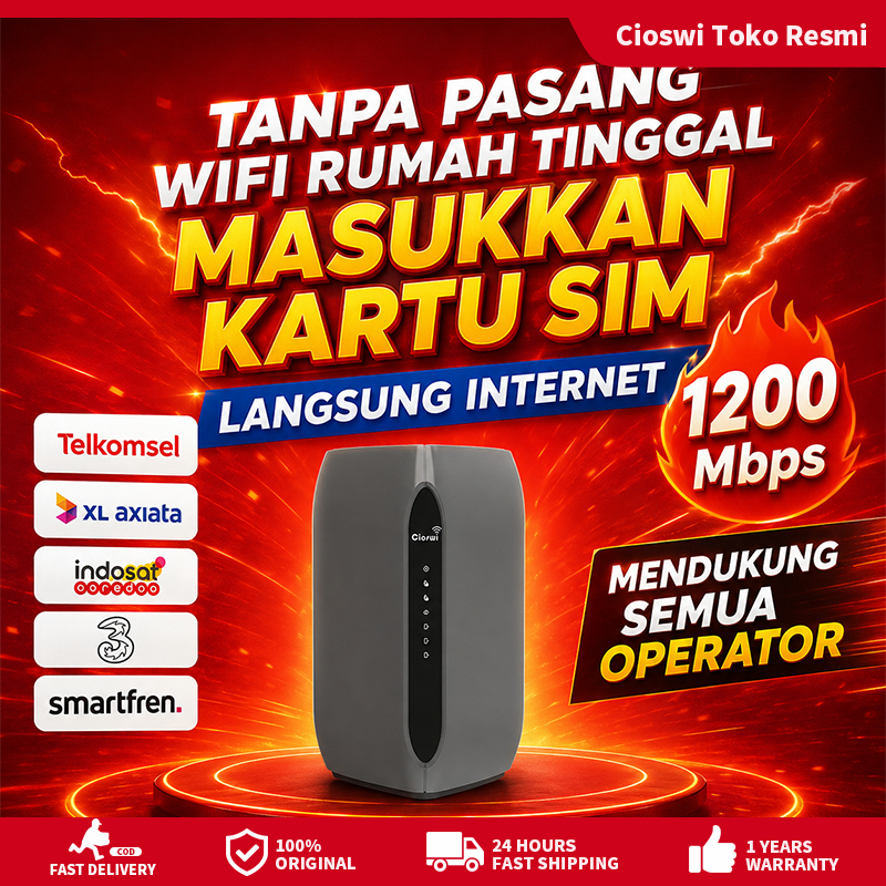 Cioswi Router SIM Card | Full Network |1200Mbps | 32 User | Router 4G | Router WiFi 1200Mbps