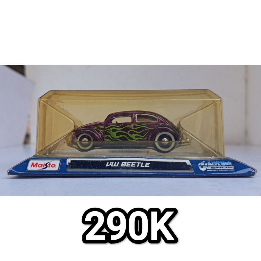 Diecast Maisto Custom Shop VW Volkswagen Beetle Bug Kodok Flames
