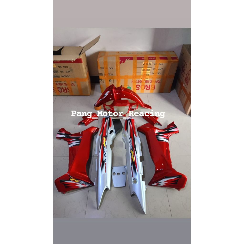Body Set Fiz r F1zr Milenium Merah Marun Kombinasi Silver