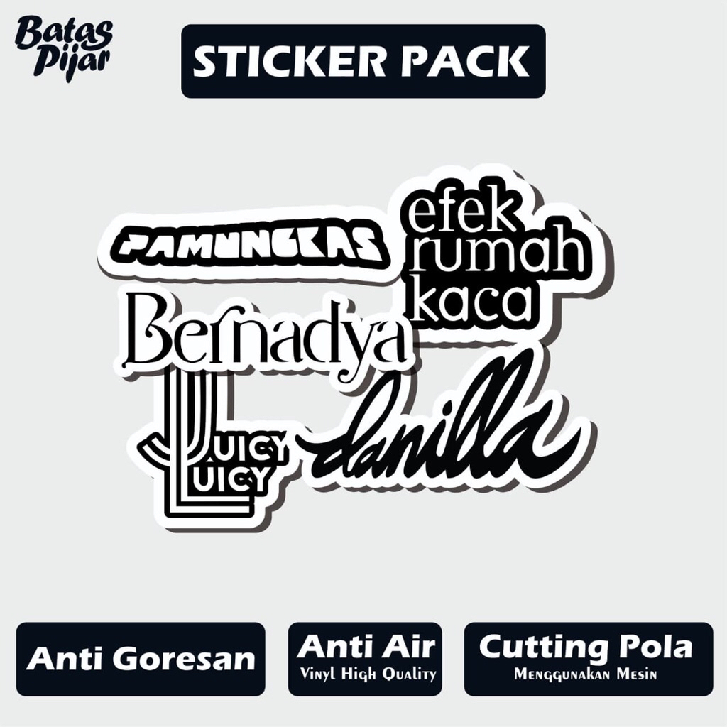 Sticker Pack Band Musisi Indie (Bernadya, Efek Rumah Kaca, Juicy Luicy, Danilla, dan Pamungkas)