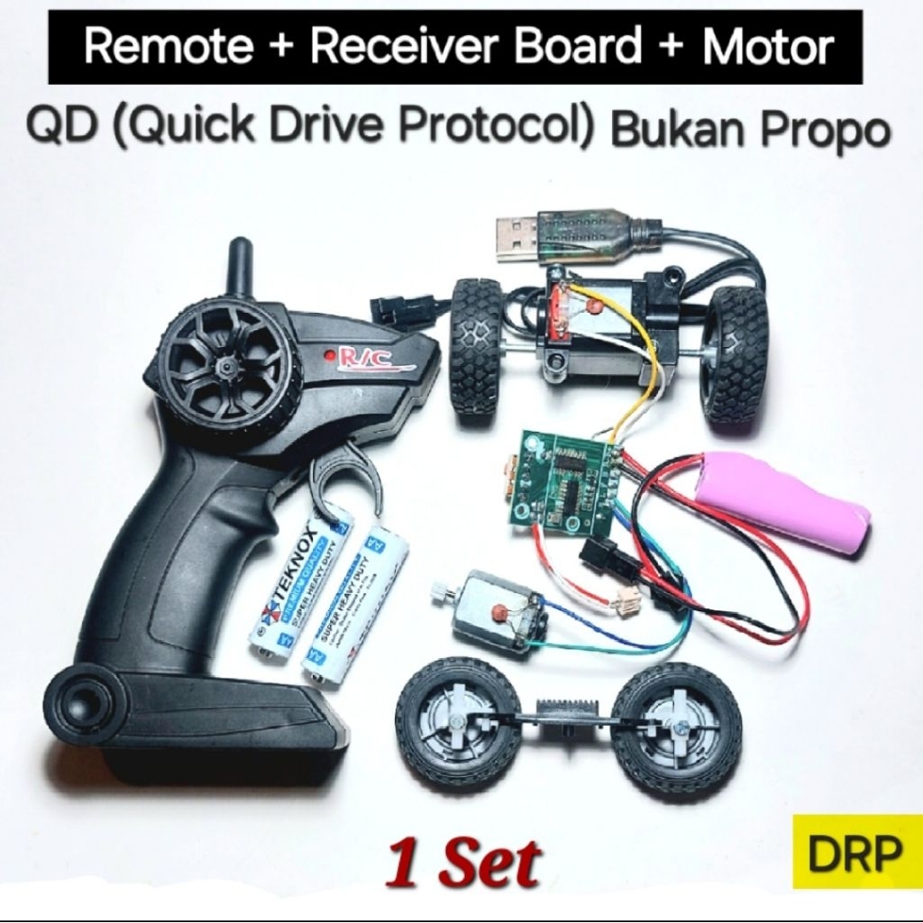 Remote 2.4Ghz Receiver Board Kit Set RC Quick Drive QD (Bukan Propo)