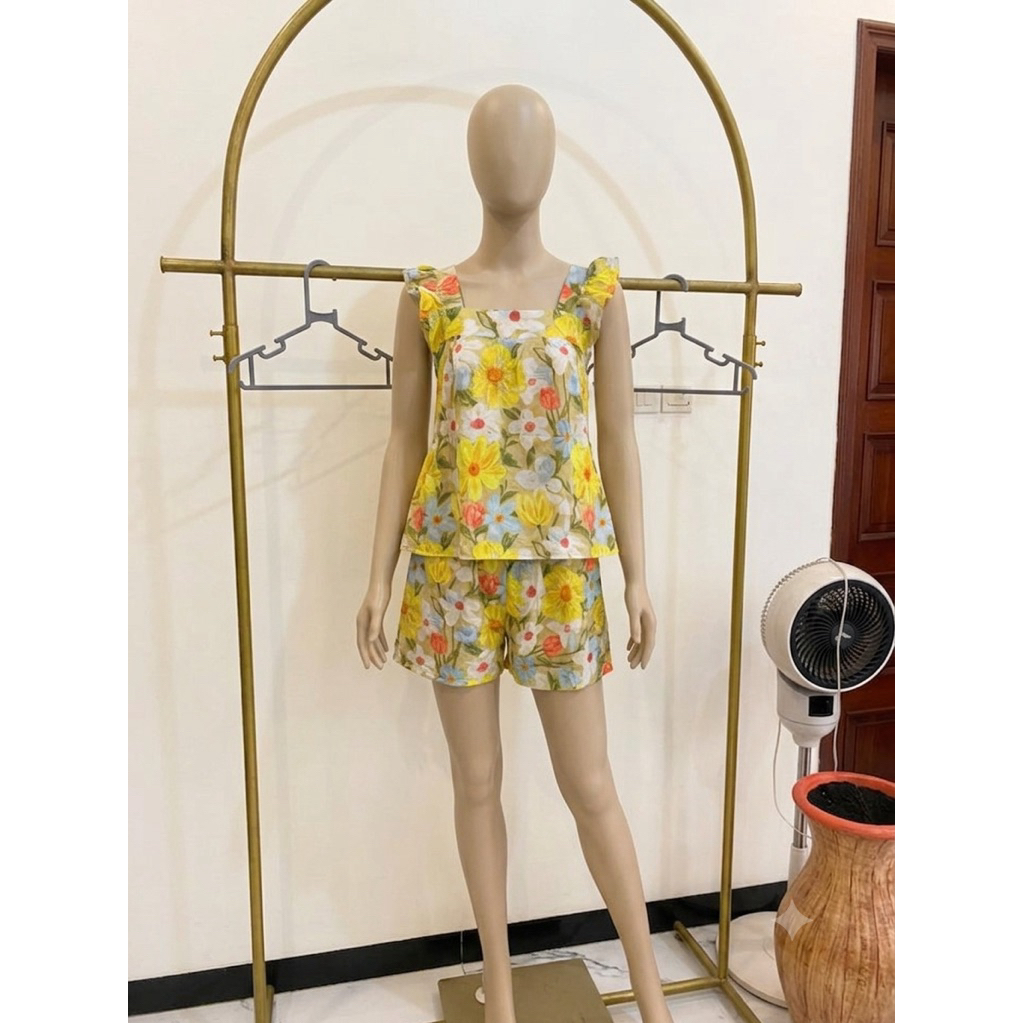 setelan hotpant yukensi wanita bahan rayon super