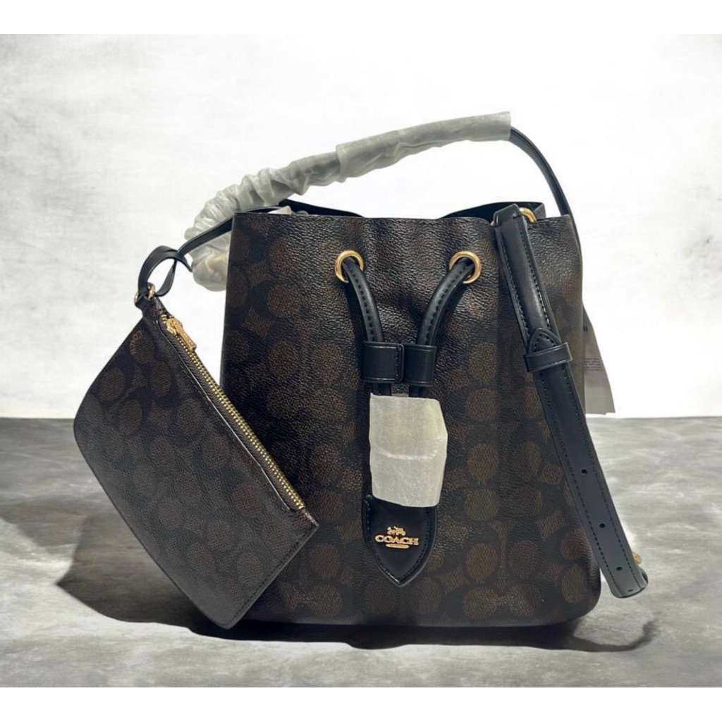 Coach rowan bucket signature walnut