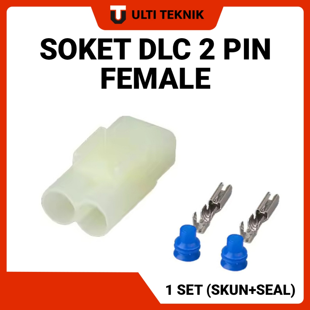 Soket DLC 2 Pin Female Putih 1 Set - Soket DLC Honda ADV PCX Waterproof