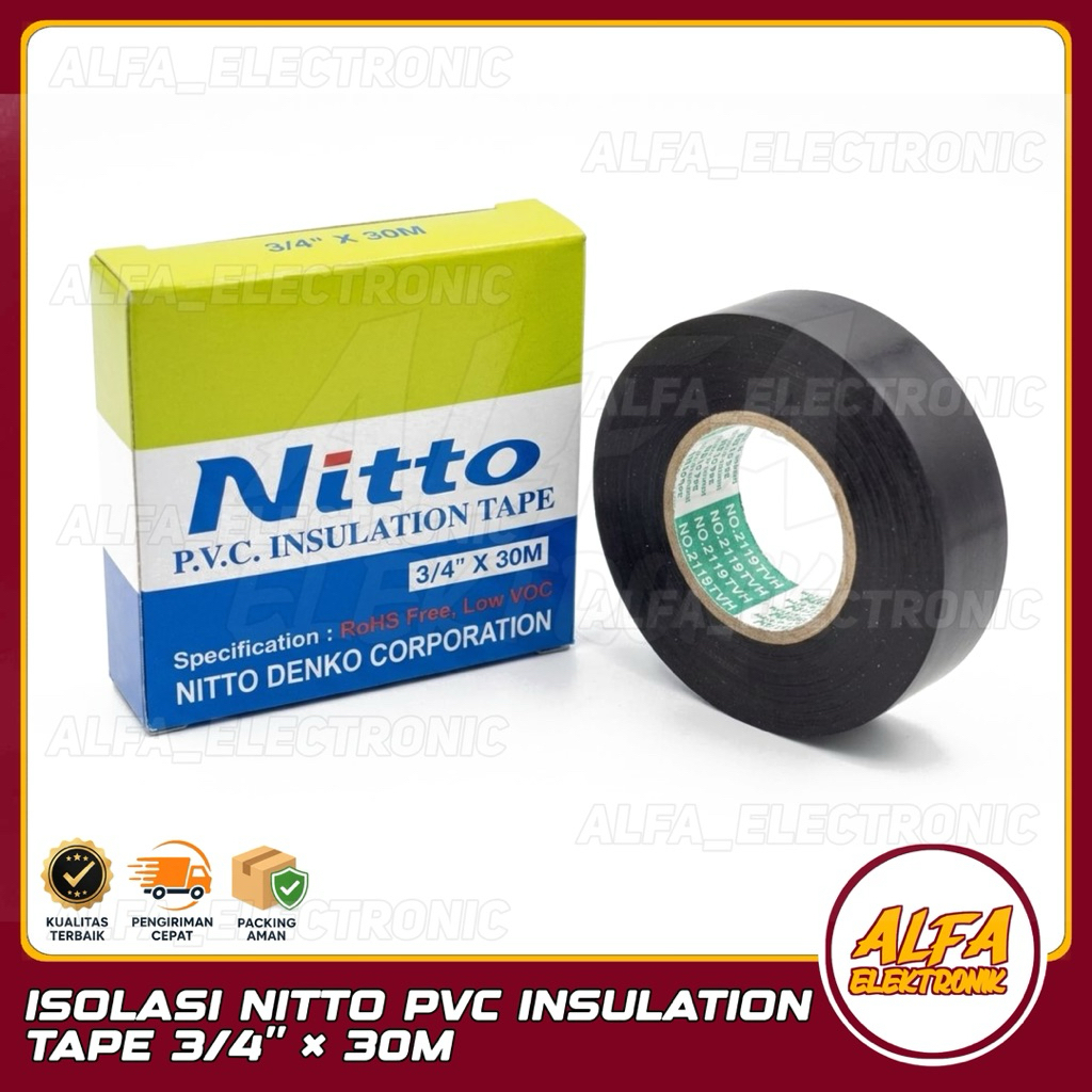 ISOLASI LISTRIK NITTO 3/4” x 30M ORIGINAL NITTO