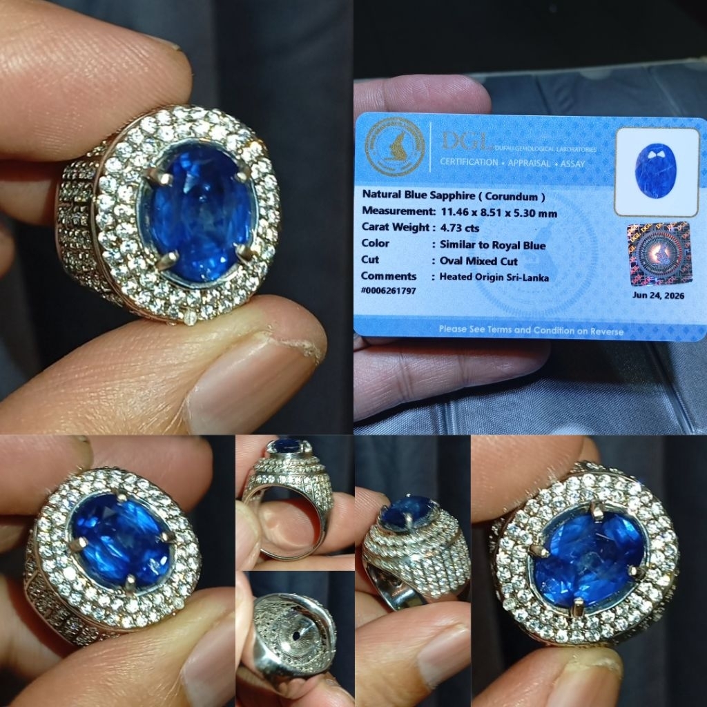 Sim To Royal Blue Sapphire Sri Lanka 4.73 ct memo DGL