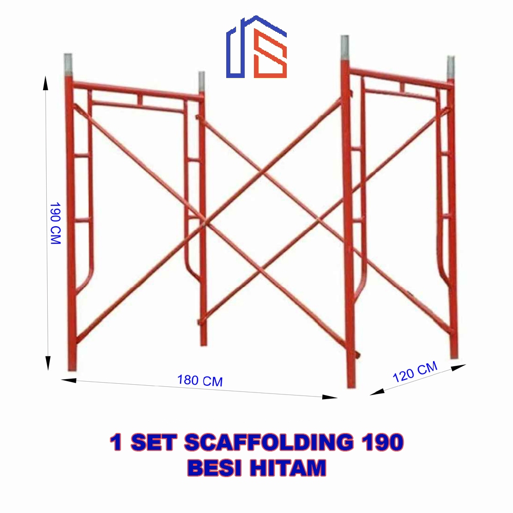 SCAFFOLDING / STEGER TINGGI 190 ( SET ) BAHAN BESI HITAM - SNI
