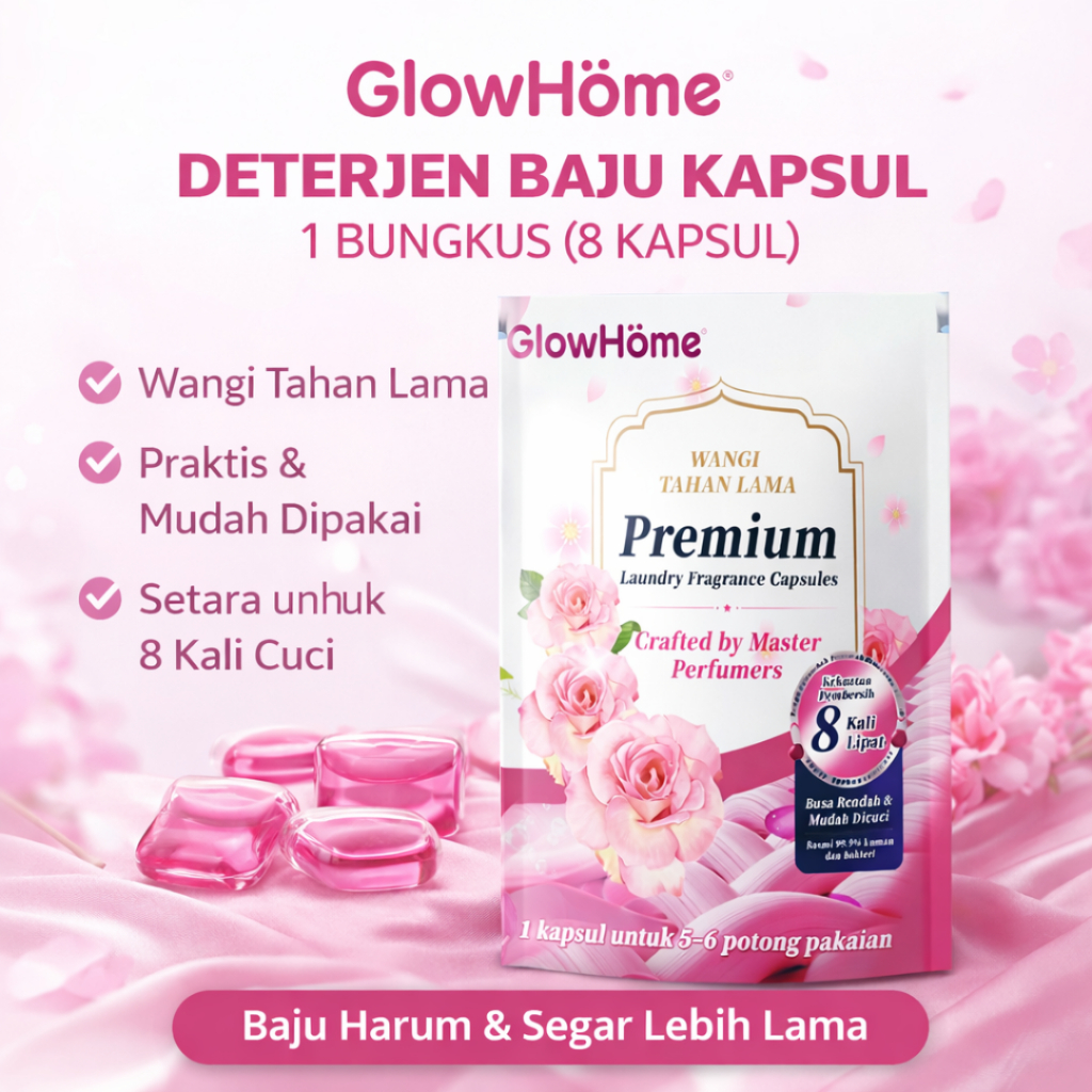 [BELI 3 LEBIH HEMAT] Glowhome Laundry Pods 3in1 Kapsul Deterjen Sabun Cuci Baju Praktis Sekali Pakai