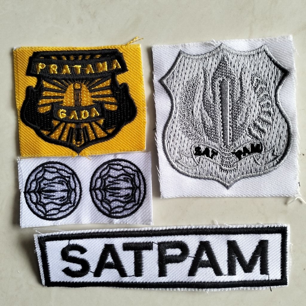 BET BORDIR LOGO,LAMBANG GADA PRATAMA DAN KEWENANGAN DAN MONOGRAM SATPAM