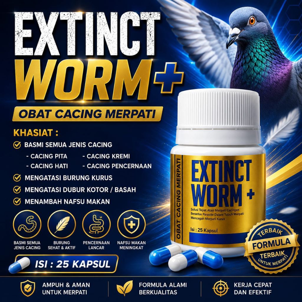 obat cacing merpati extinct worm isi 25 kapsul obat cacing herbal untuk merpati