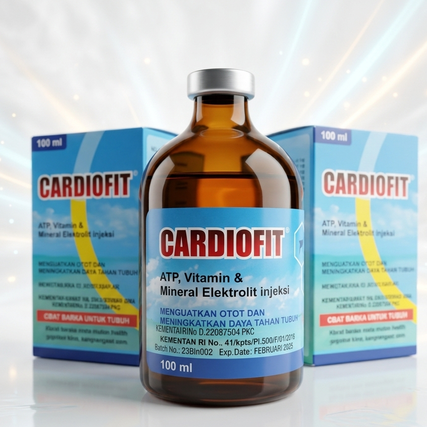 CARDIOFIT 100 ML - Untuk Sapi Ambruk Vitamin Mineral Penguat Otot Ternak Sapi Kambing Domba Kerbau