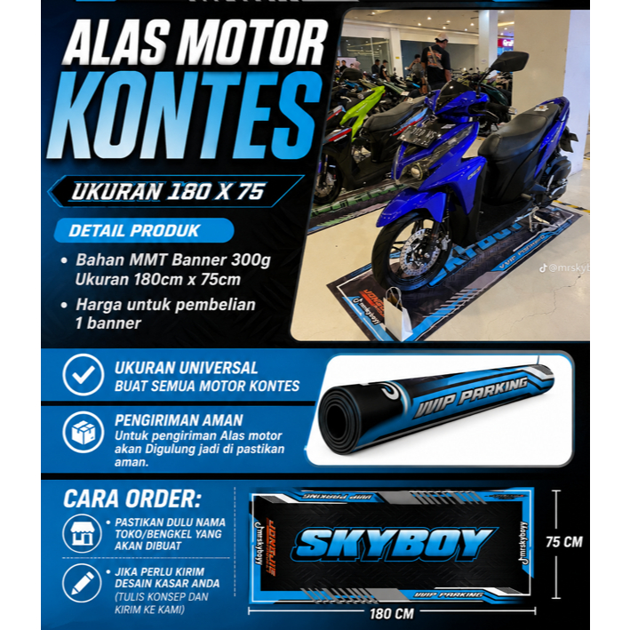 BANNER KARPET ALAS MOTOR KONTES CUSTOM