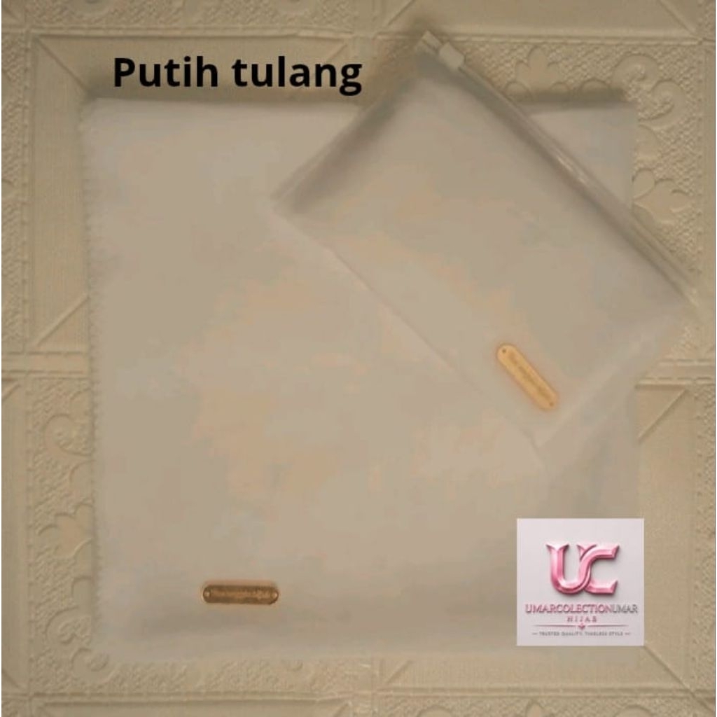 hijab kerudung segiempat polos bellasquare premium warna putih tulang