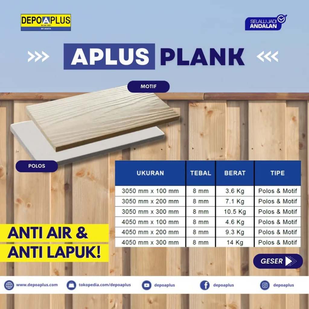 Aplus Plank Polos 8mm x 20cm x 405cm