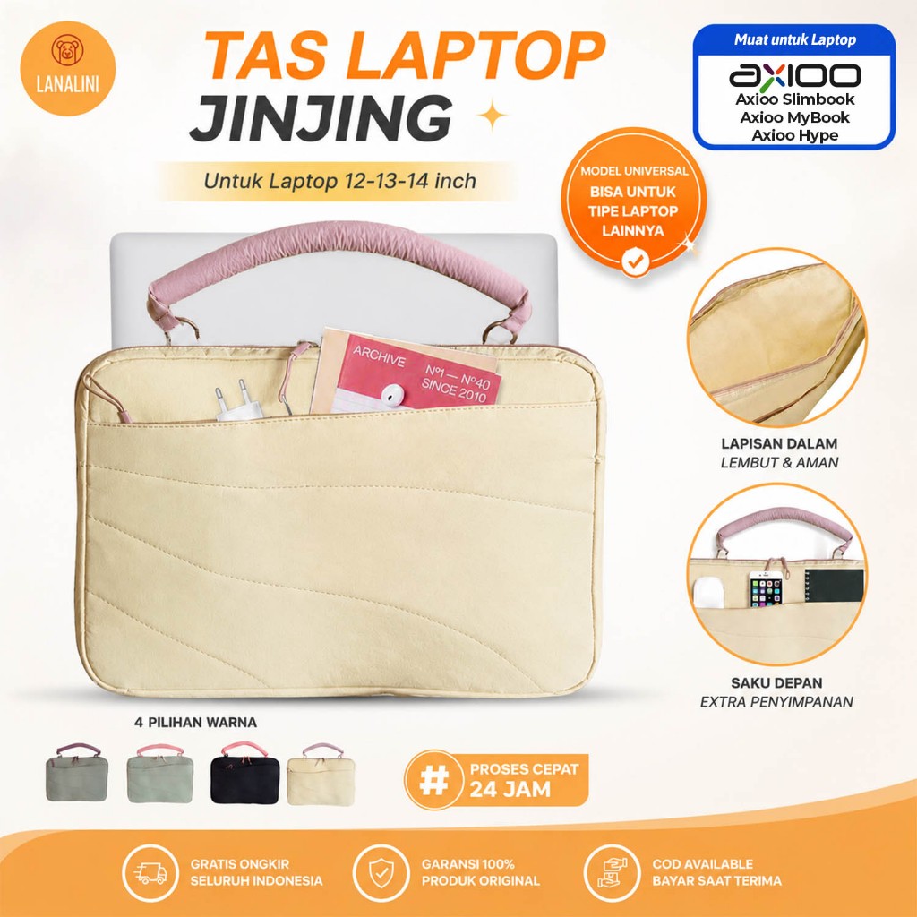 Tas Laptop Jinjing Aesthetic Waterproof Bag Axioo MyBook Hype 1 3 Pongo 13 14 Inch Sleeve Kantong Ch