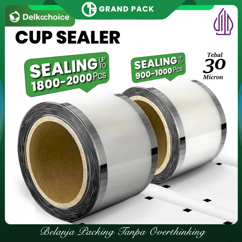 Cup Sealer Polos Rol Delkochoice isi 1000 dan 2000 pcs - Plastik Lid Tutup Minuman Kekinian Boba Jus