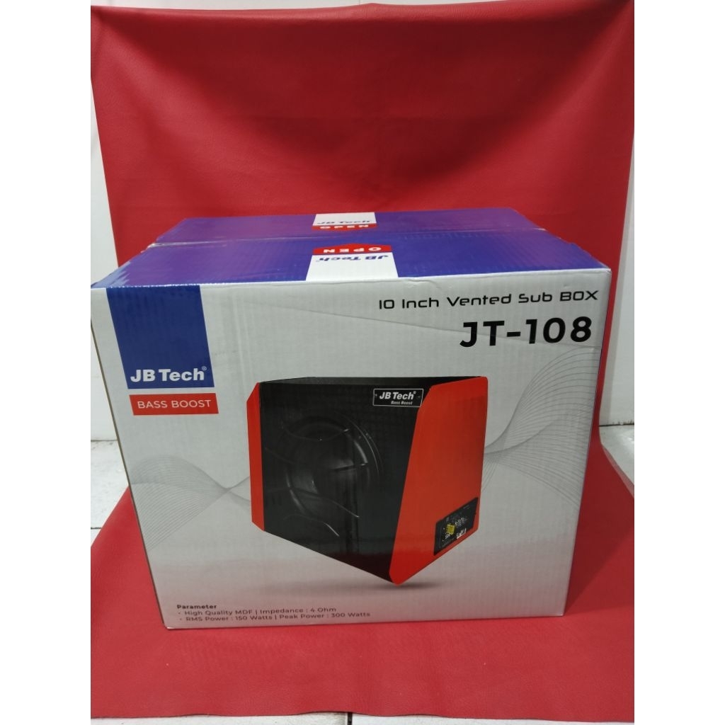 Subwoofer Aktip Bastube JB-TECH seri JT-108 10inch 300what Audio Mobil