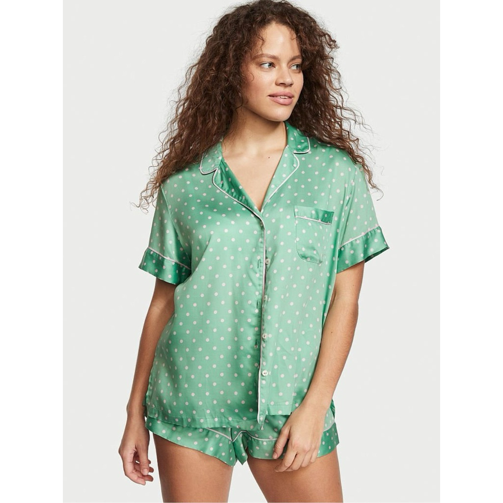 Pajamas VS green polka short pendek