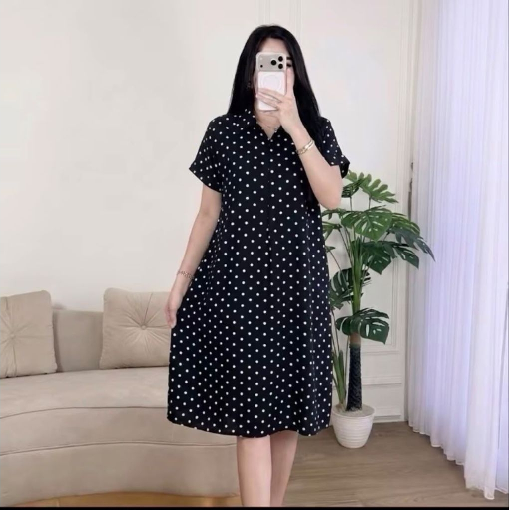 Daster Kerah Rayon Premium | Daster Polkadot Rayon Premium | Daster Rayon Premium | Daster Busui | D