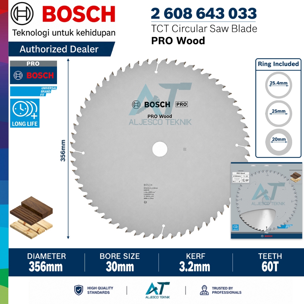 BOSCH MATA GERGAJI KAYU 14 INCH 60T CIRCULAR SAW BLADE