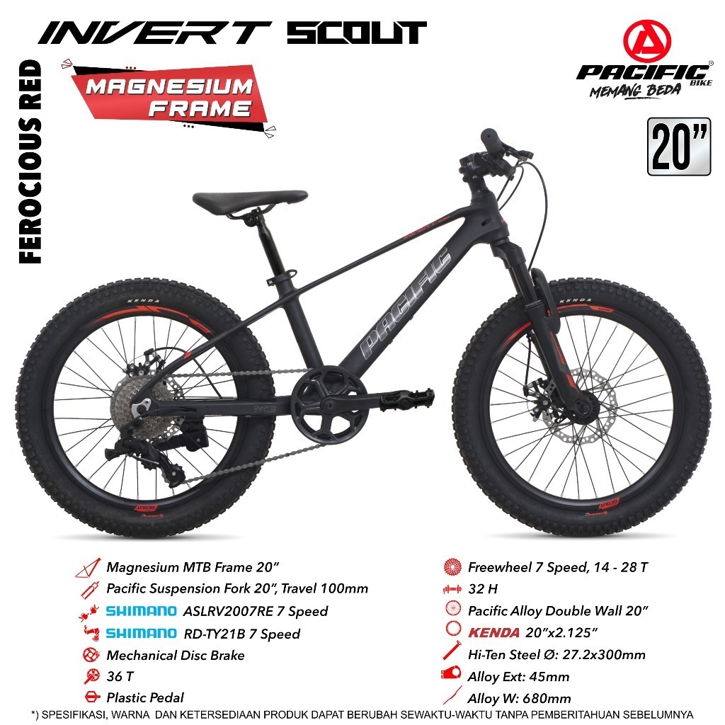 SEPEDA GUNUNG MTB 20 24 26 27.5 INCH PACIFIC INVERT SCOUT / PACIFIC CAMERON 3.0 FRAME MAGNESIUM