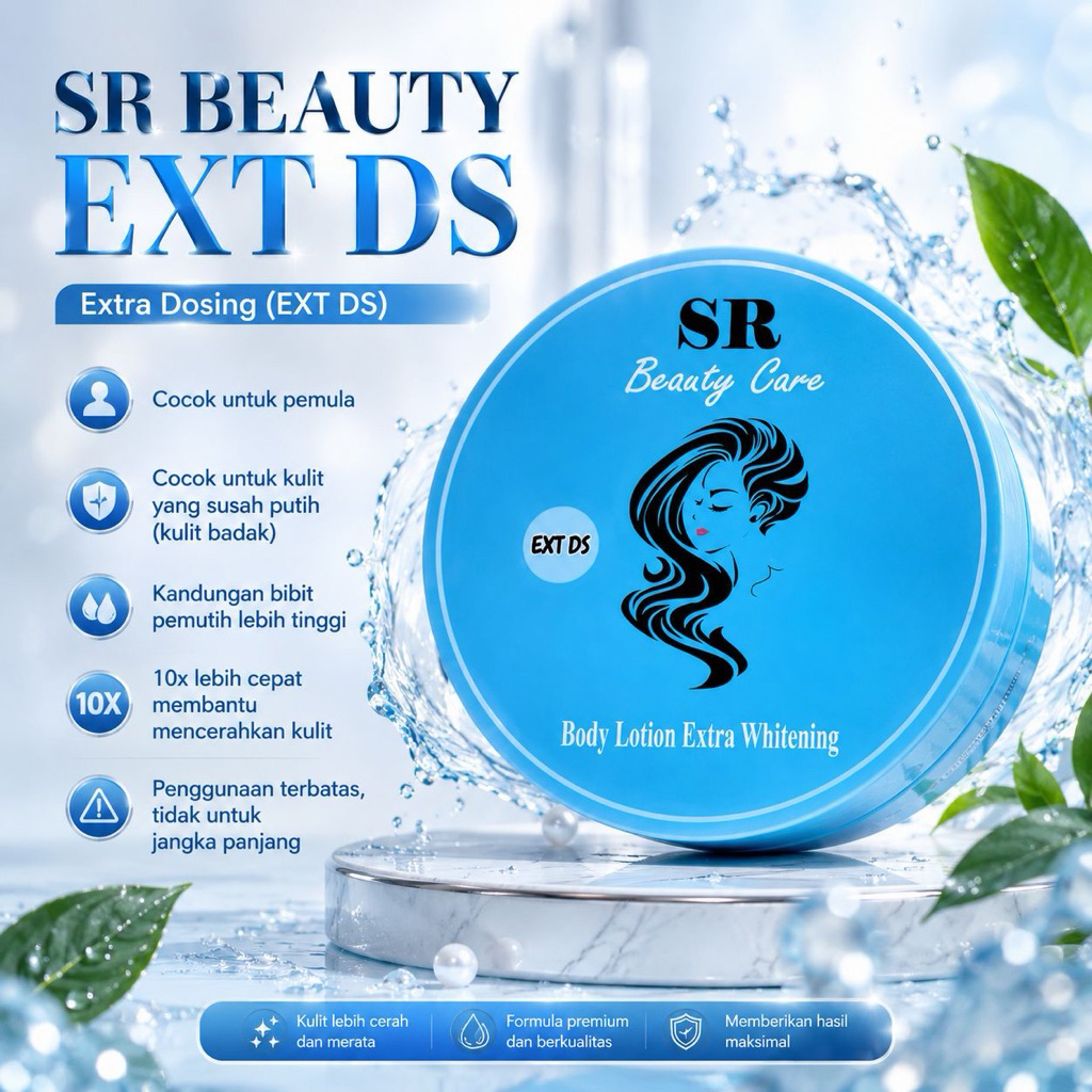 SR BEAUTY Lotion EXTRA DOSTING (EXT DS) Extra Whitening 250ml - Perawatan Tubuh untuk Kecantikan Leb