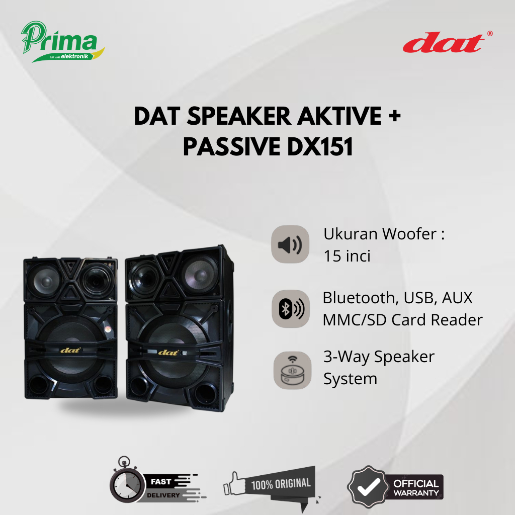 DAT DX151 SPEAKER AKTIVE + PASSIVE GARANSI NEW