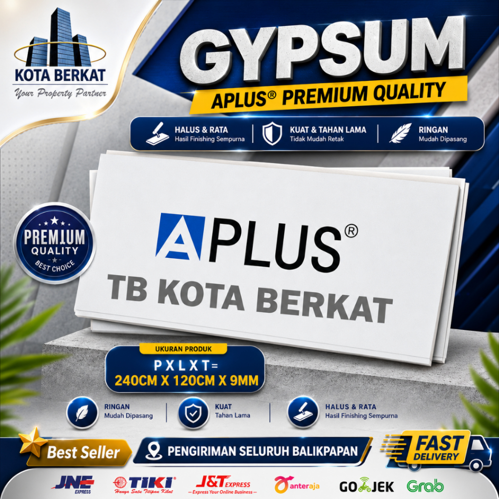 GYPSUM/ GIPSUM / PAPAN GYPSUM 9MM