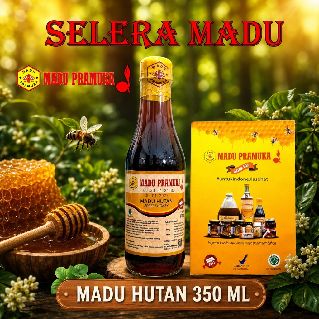 MADU HUTAN MADU PRAMUKA 350 ML (MADU ASLI)