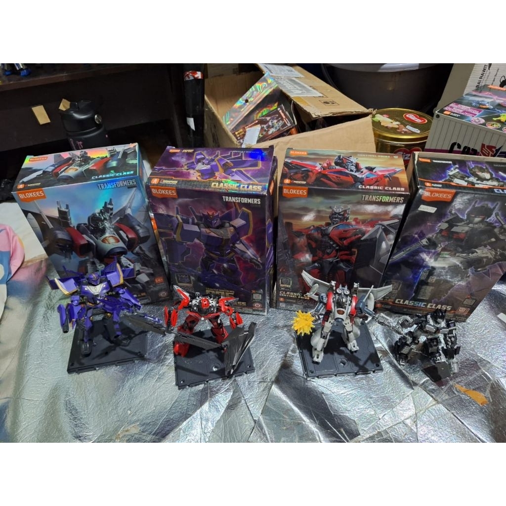 Blokees Megatronus,Sentinel,Nemesis,Blitzwing Champion Class