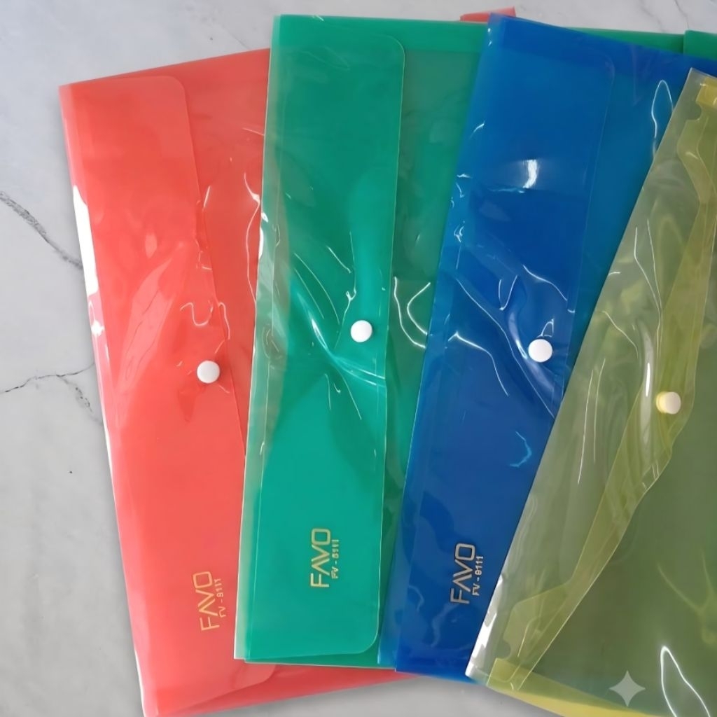 Stopmap atau map plastik kancing ukuran folio / F4 satuan