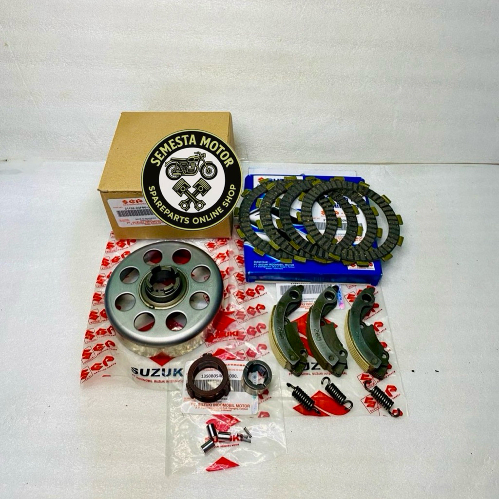 Paket 4 Aitem Mangkok Ganda + GandaOnly  + Plat Kopling + Cage Kopling Smash 110 Lama Smash New  ORI