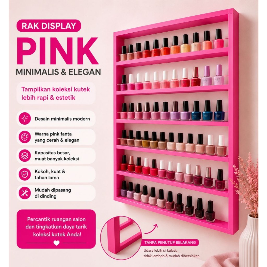 Rak Kutek Minimalis, Rak Minimalis, Dinding, Furnitur, Hiasan Rumah, Murah, rak kayu, Nail art