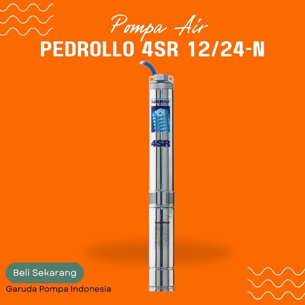 Pompa Pedrollo 4 SR 12/24-N 3phase Pompa Celup Sumur dalam untuk air bersih.