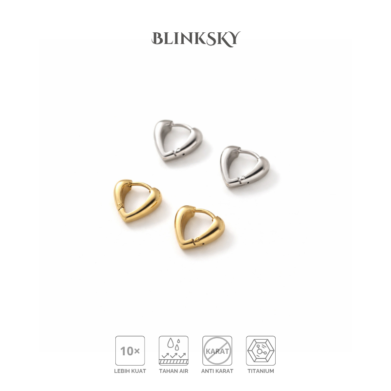 BLINKSKY - Anting Wanita Titanium Hati Lumora