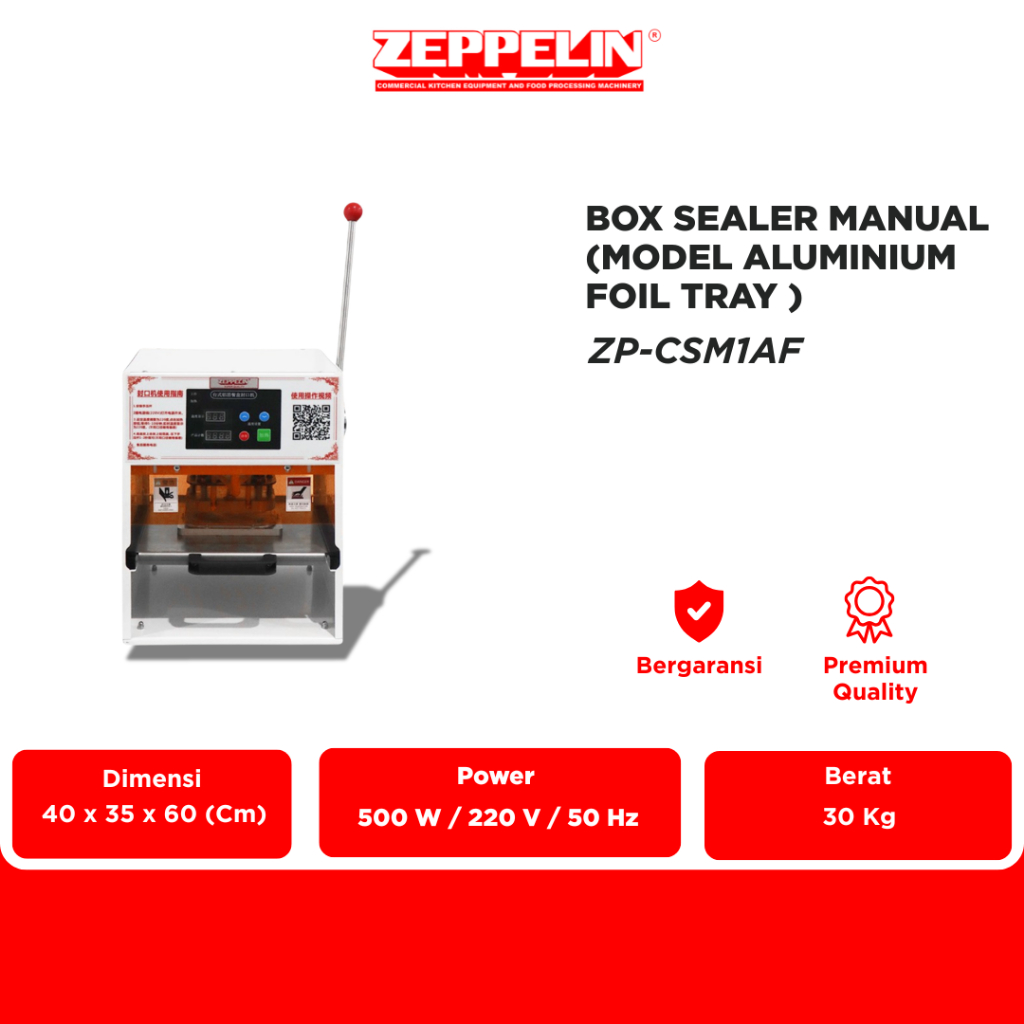 Zeppelin Tray Sealer / Cup Sealer Aluminum Foil ZP-CSM1AF