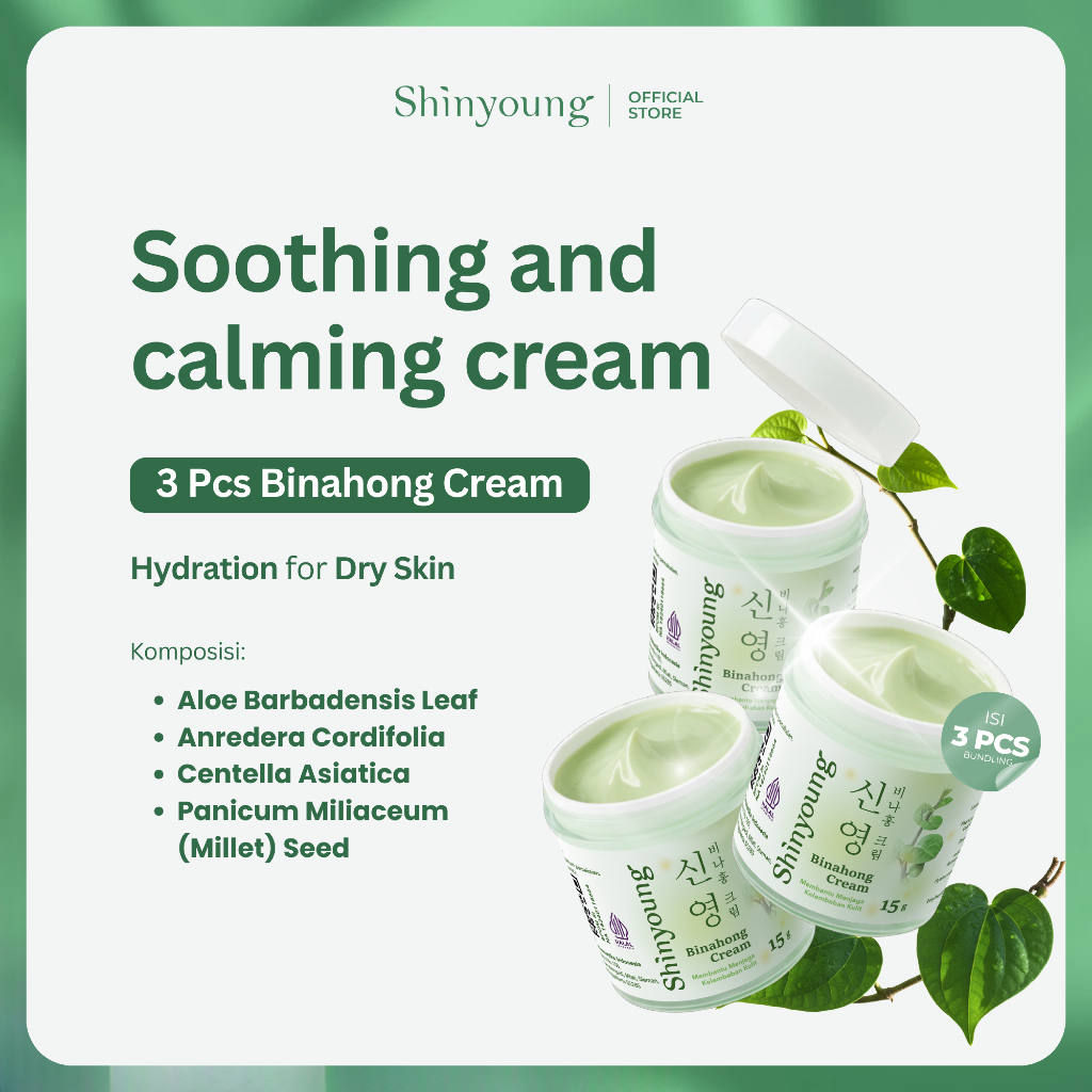 3 Pcs SHINYOUNG Binahong Cream - Salep Gatal - Salep Jamur Kulit - Salep BPOM