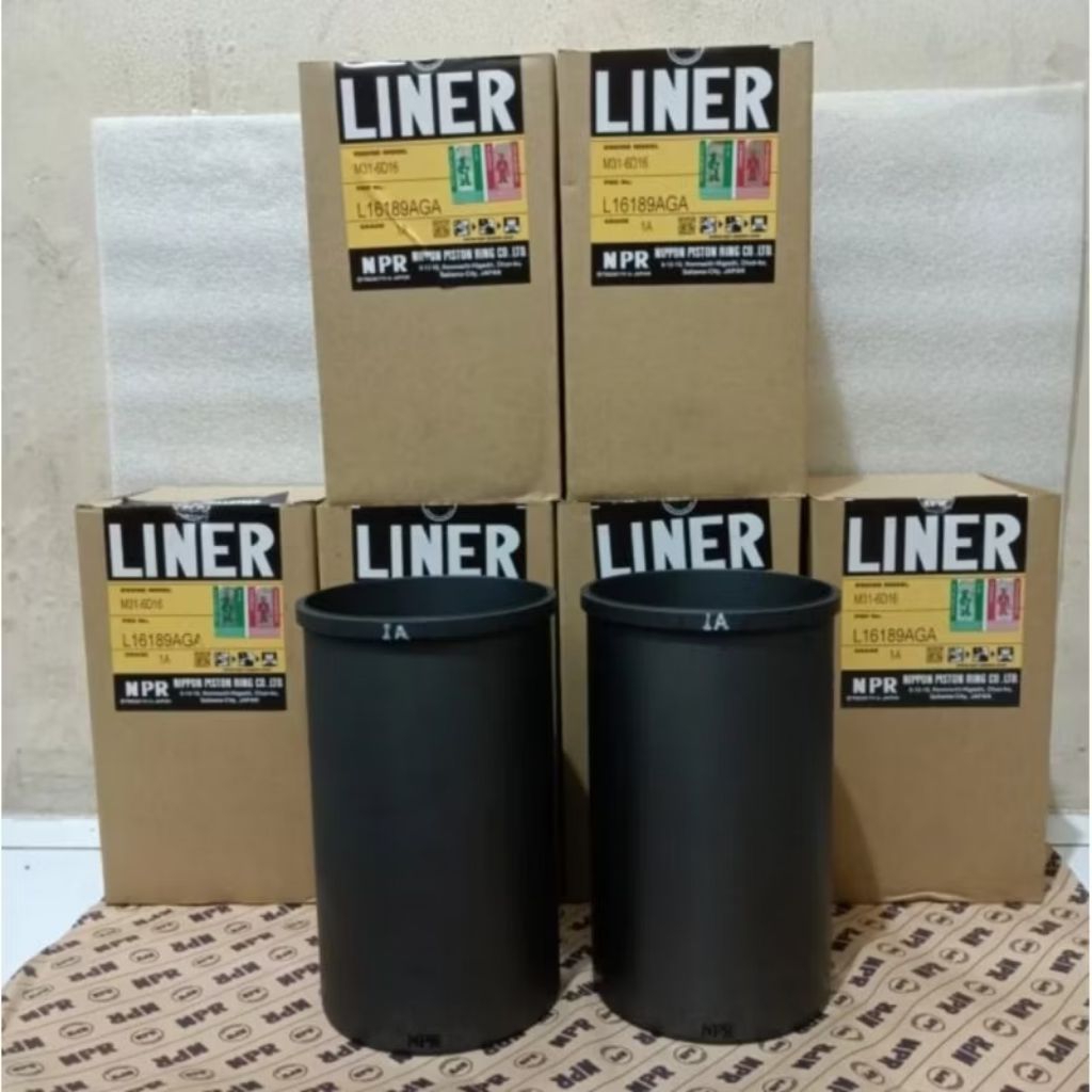 BORING LINER CYLINDER MITSUBISHI FUSO GANJO M31 6D16T PS220 L16189AGA NPR JEPANG 1A 1SET 6PCS