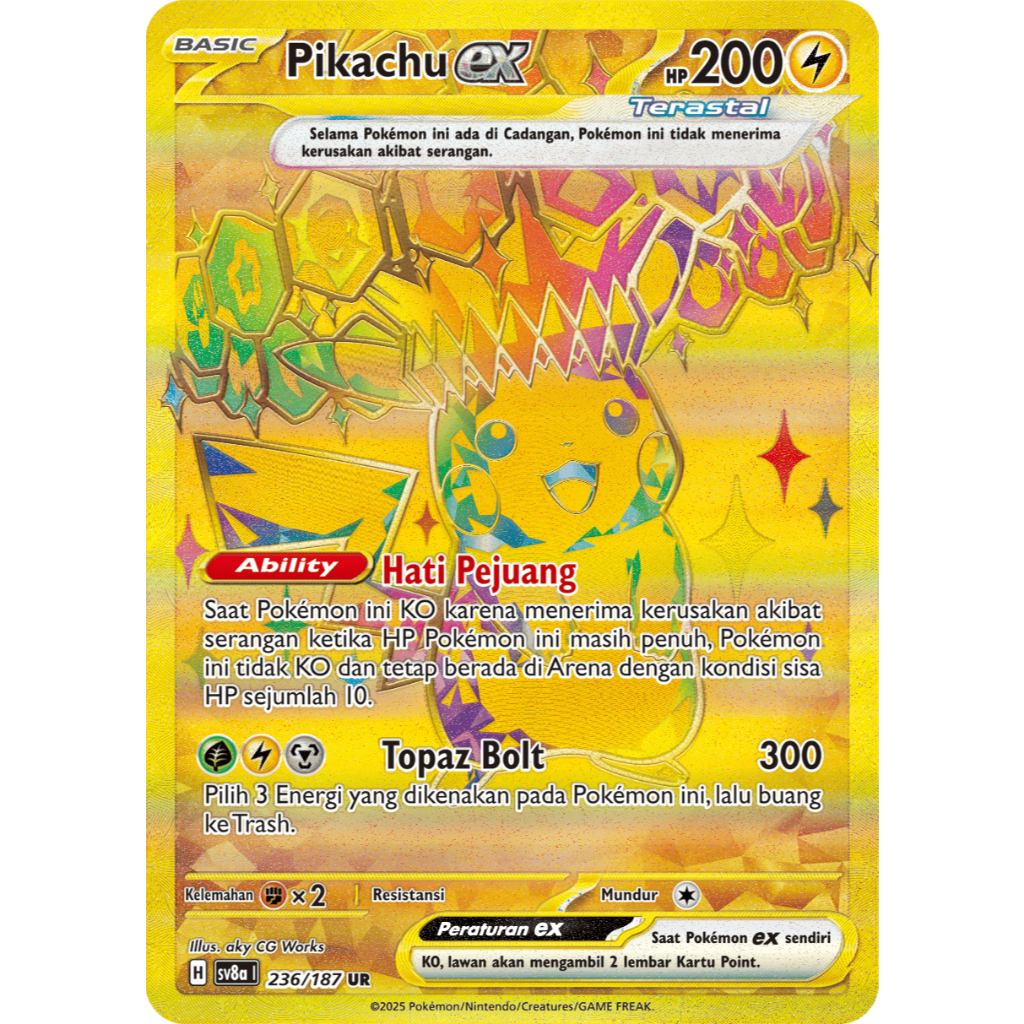 Kartu Pokemon Replica Pokemon Pikachu UR Festival Terastal
