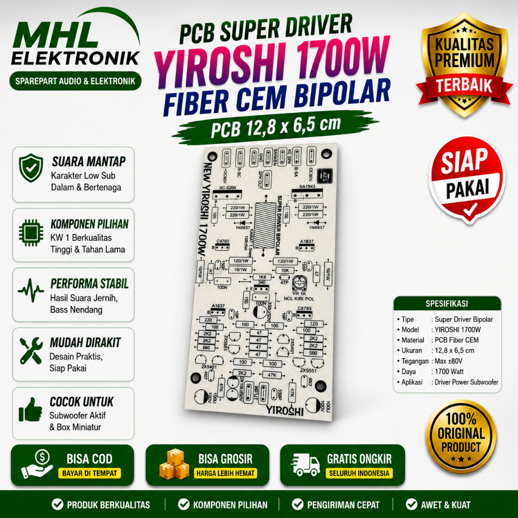PCB Super Driver YIROSHI 1700W Fiber CEM Bipolar