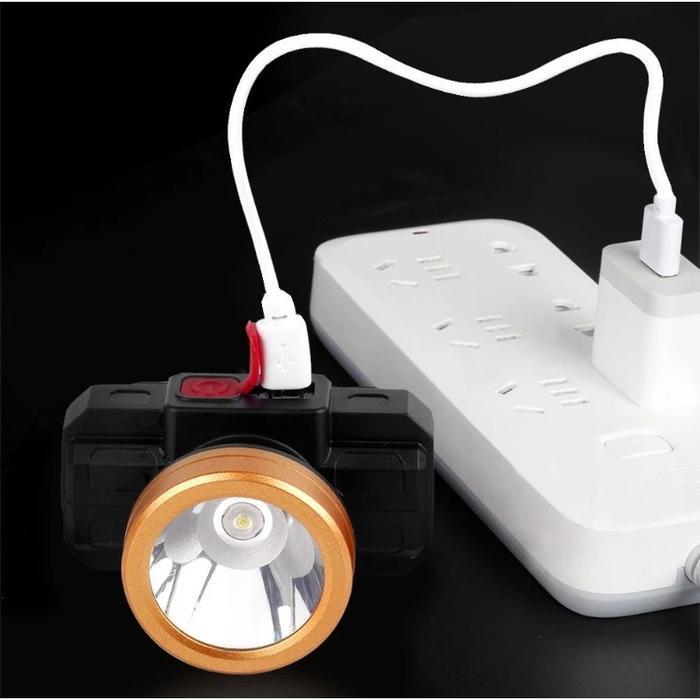 Senter Kepala T40 Headlamp Cahaya Putih Portable Rechargeable