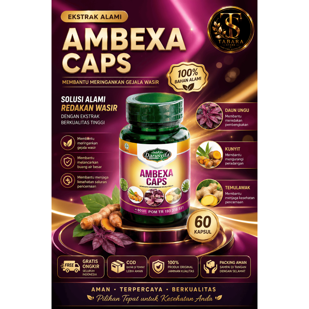 Herbal Ambeien Daun Ungu Obt Kapsul Wasir Berdarah Ampuh 100% Original Ambexa Caps Herbal Ambeyen