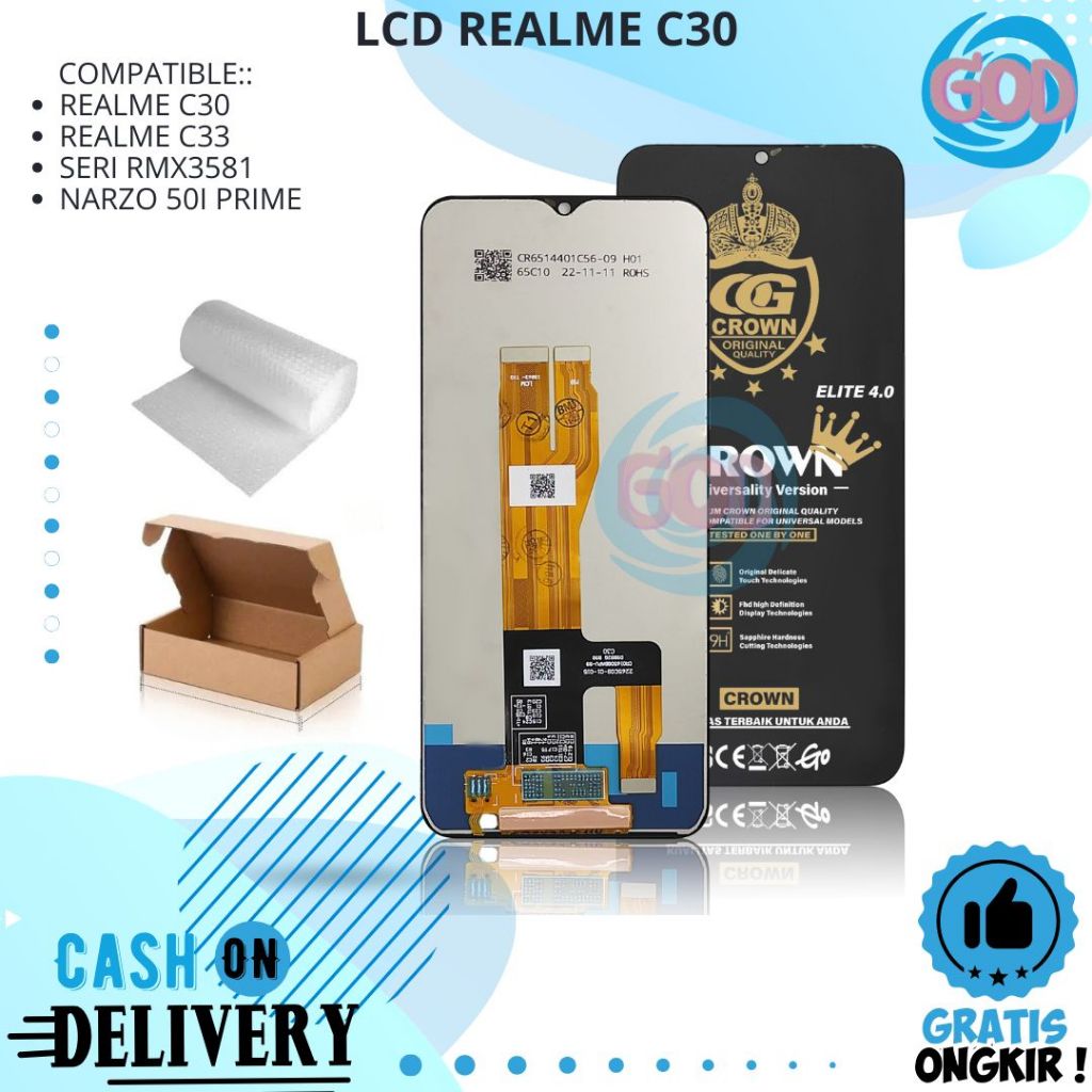 LCD TOUCHSCREEN REALME C30 / C33 / NARZO 50I PRIME ORIGINAL FULLSET COMPLETE / LCD REALME C30 / LCD 