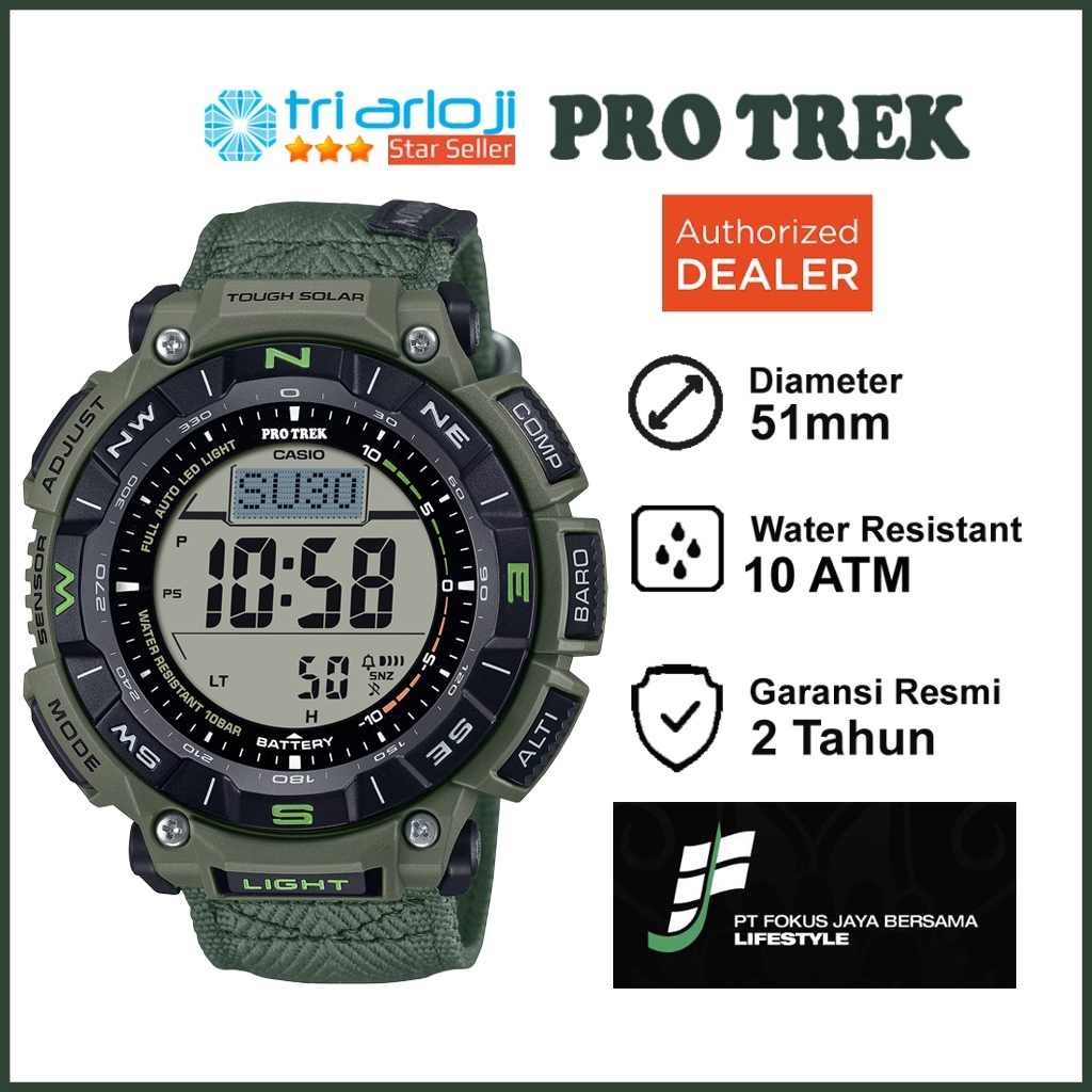 Casio PROTREK PRG-340B-3DR Jam Tangan Pria Digital Outdoor PRG340 PRG-340B-3