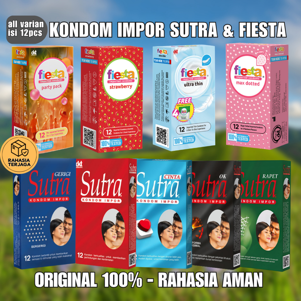 Kondom FIESTA Ultra Tipis Strawberry Max Dotted Party Pack Kualitas Premium - Kemasan Jamin Aman